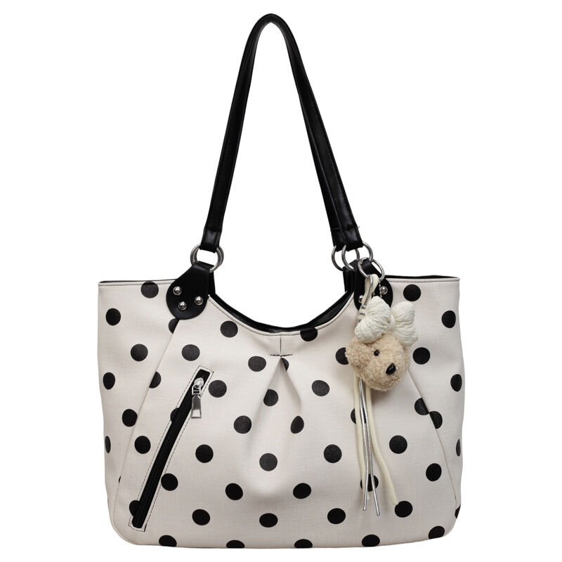 Casual Style Studded Polka Dots Fabric Women's Tote Bag h5 
