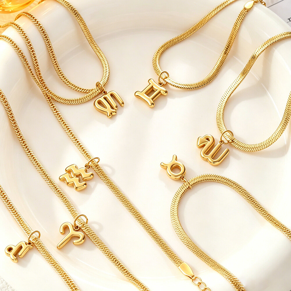 Simple Series Daily Constellation Stainless Steel Waterproof   Gold Color  Women's Charm Bracelets h5 Picture4