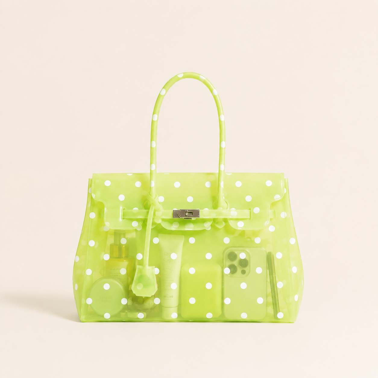 Casual Style Pvc / Transparent Solid Color Polka Dots Pvc Jelly Bag Women's Square Bag 2