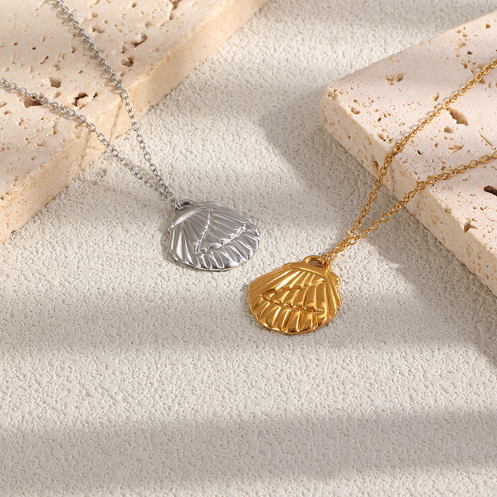 Simple Shell Stainless Steel Waterproof Gold Color Women's Pendant Necklaces Picture3