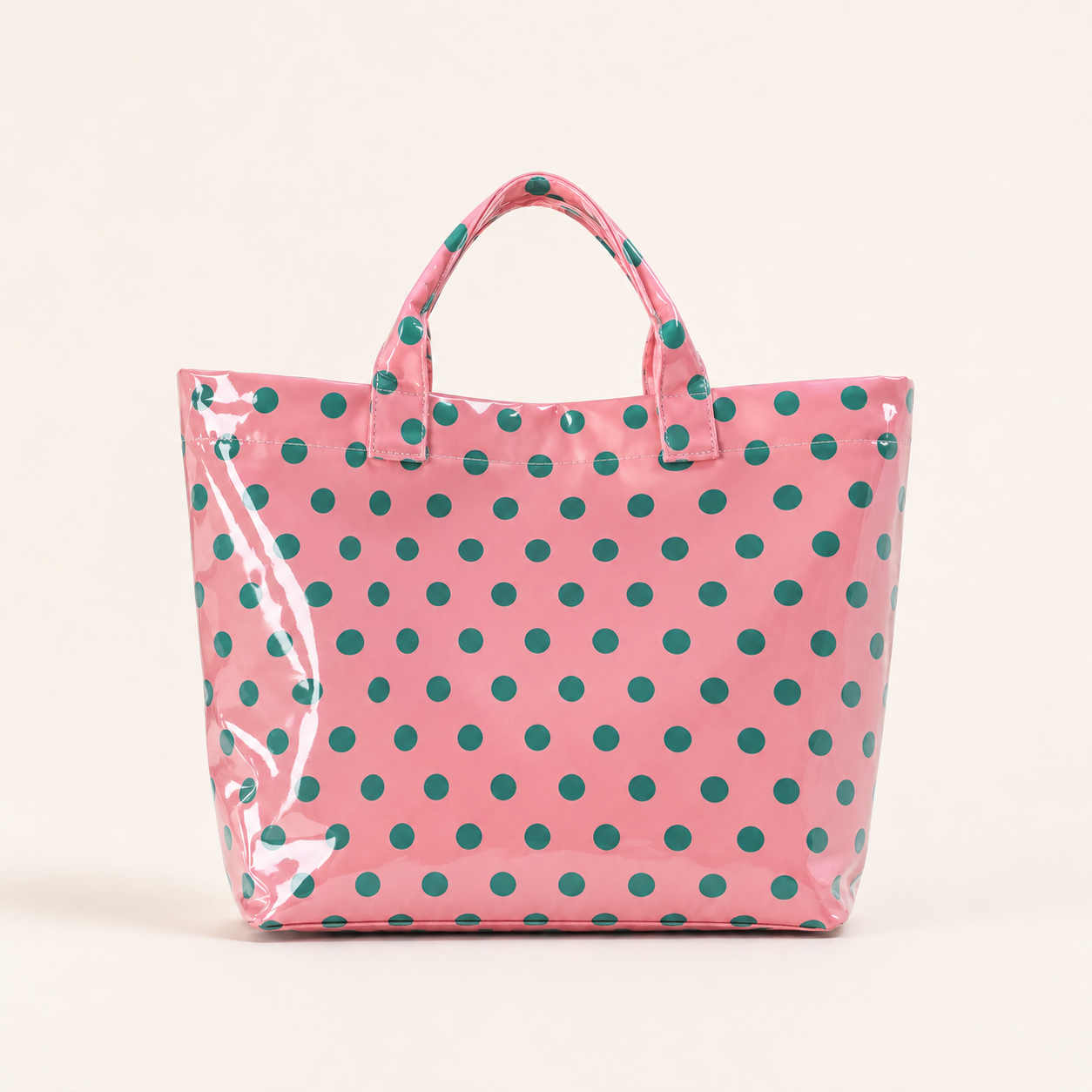 Casual Style Printed Polka Dots Mixed Color Pvc Women's Tote Bag