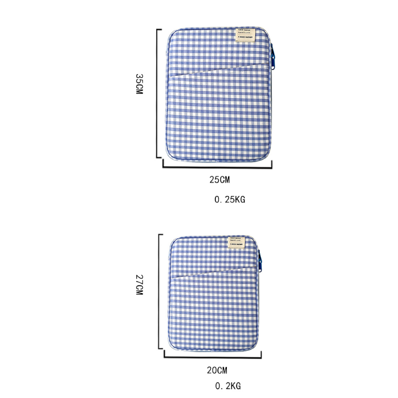 Borsa per computer da donna in tessuto a quadri stampato, stile casual Immagine7