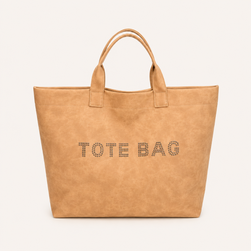 Casual Style Metal Hardware Letter Solid Color Pu Women's Tote Bag Picture3