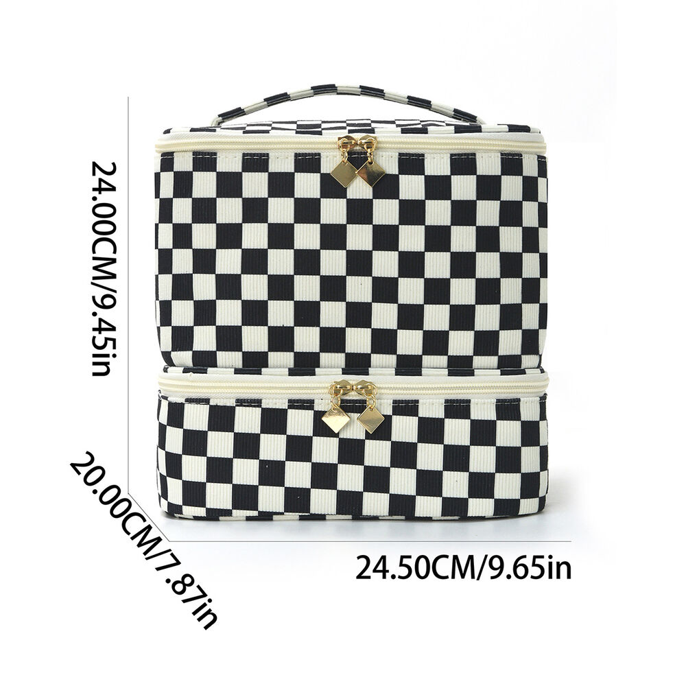 Simple Series Daily Plaid make-uptassen van canvas in verschillende kleuren
