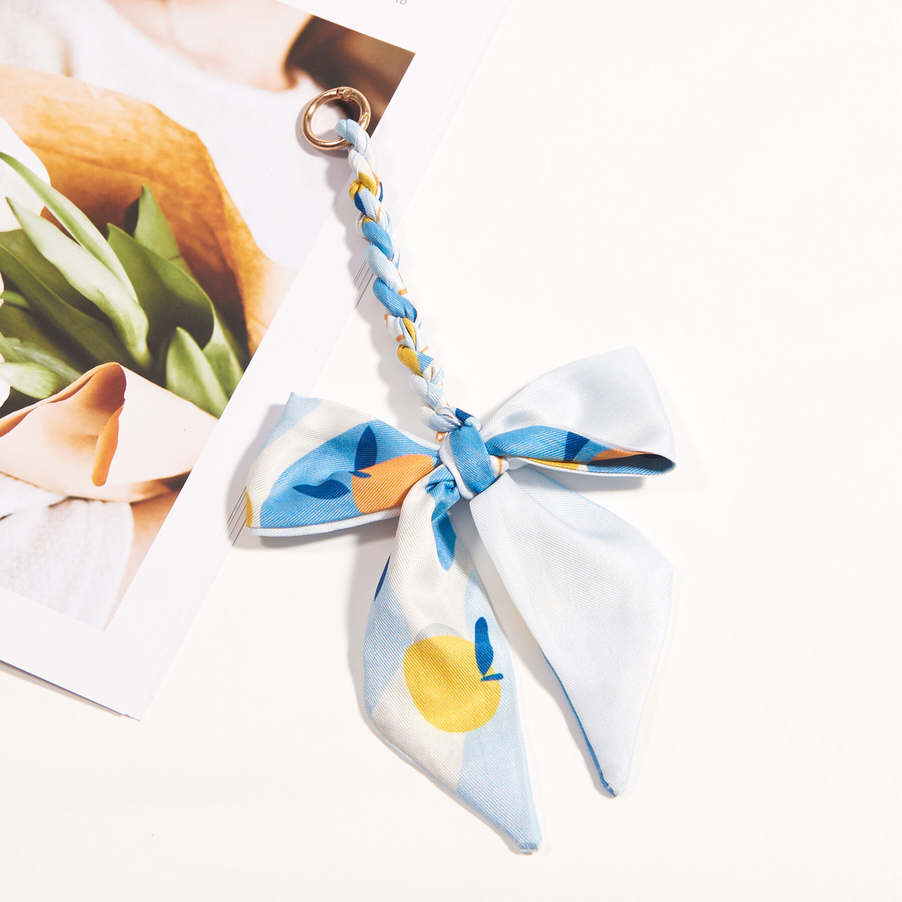 Simple Series Daily Flower Bow Knot Stripe Plaid Polka Dots Mixed Color Geometric Shape Polyester Bag Charms h5 Picture2