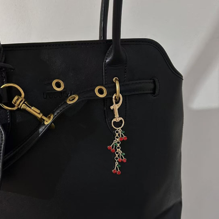 Simple Series Sweet Cherry Alloy Rhinestone Bag Charms 2