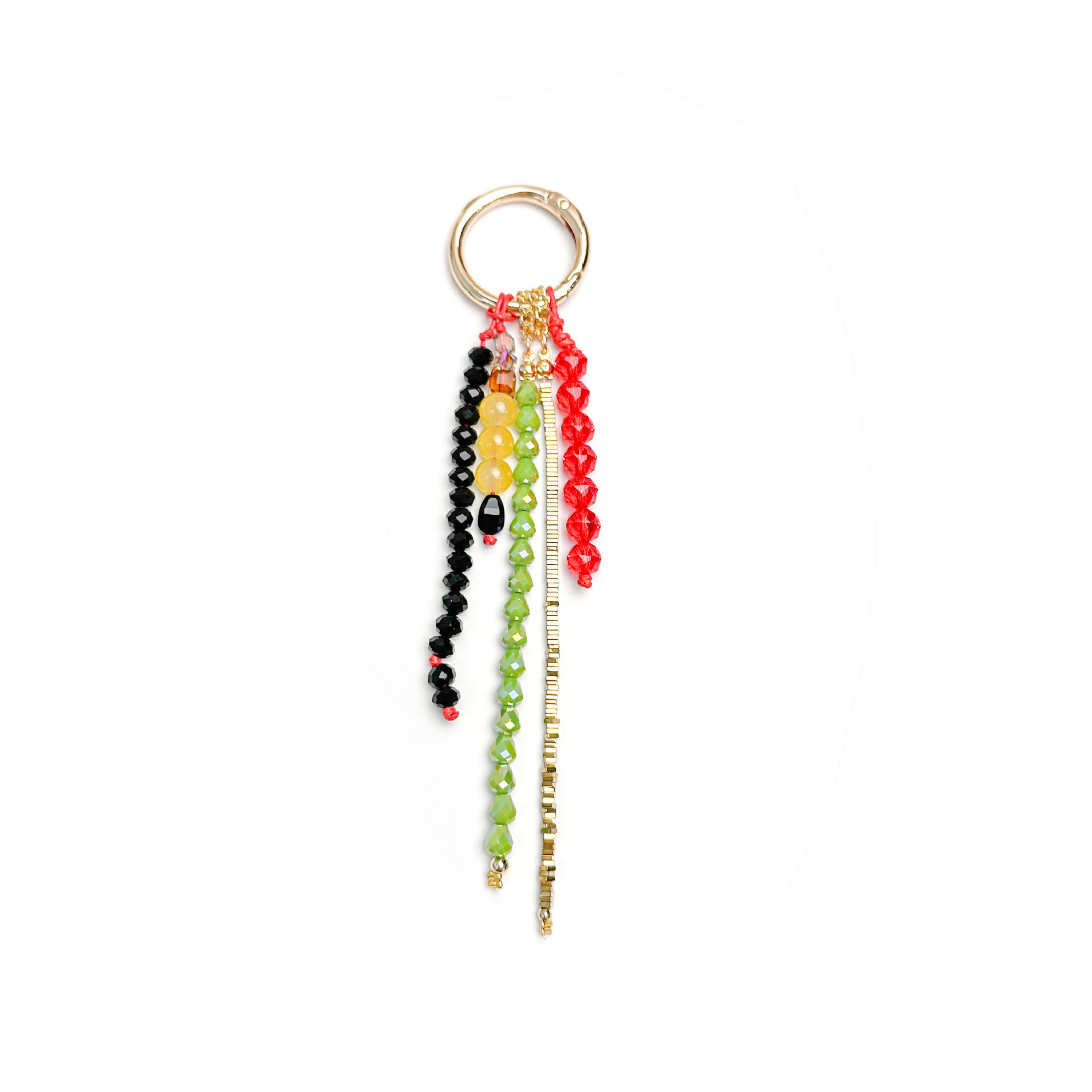 Einfache Serie, lässige Quastenperlen, gemischte Farben, Achat-Taschenanhänger
