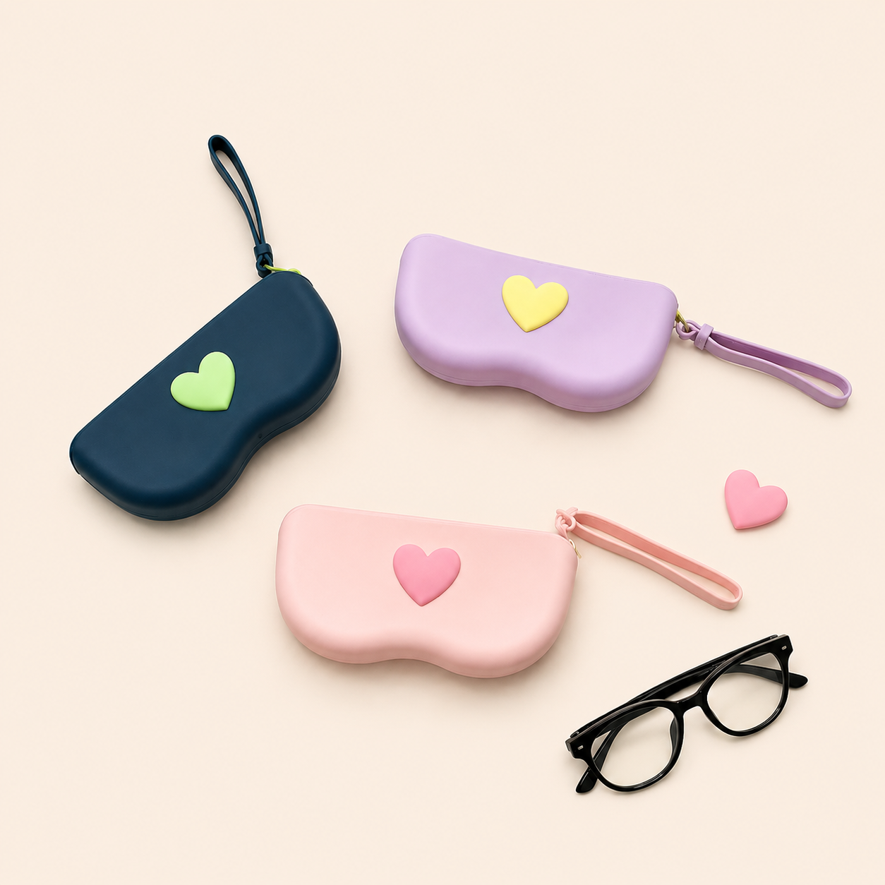Custodia per occhiali da sole Simple Series Sweet Heart in gel di silice, colori misti h5 Immagine2