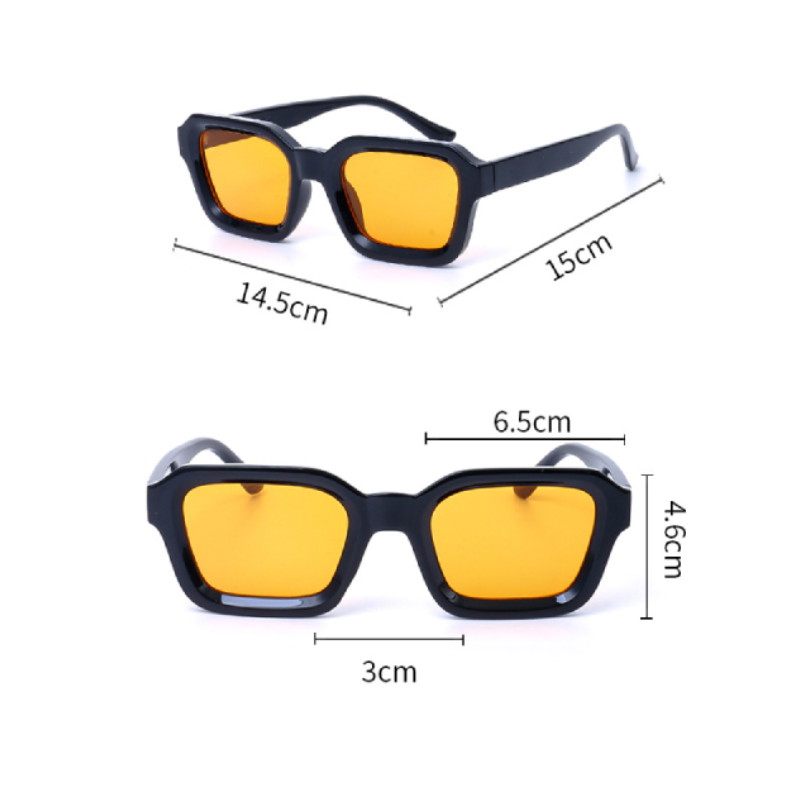 Simple Series Retro Düz Renk Leopar Desenli Güneş Gözlüğü Resim6