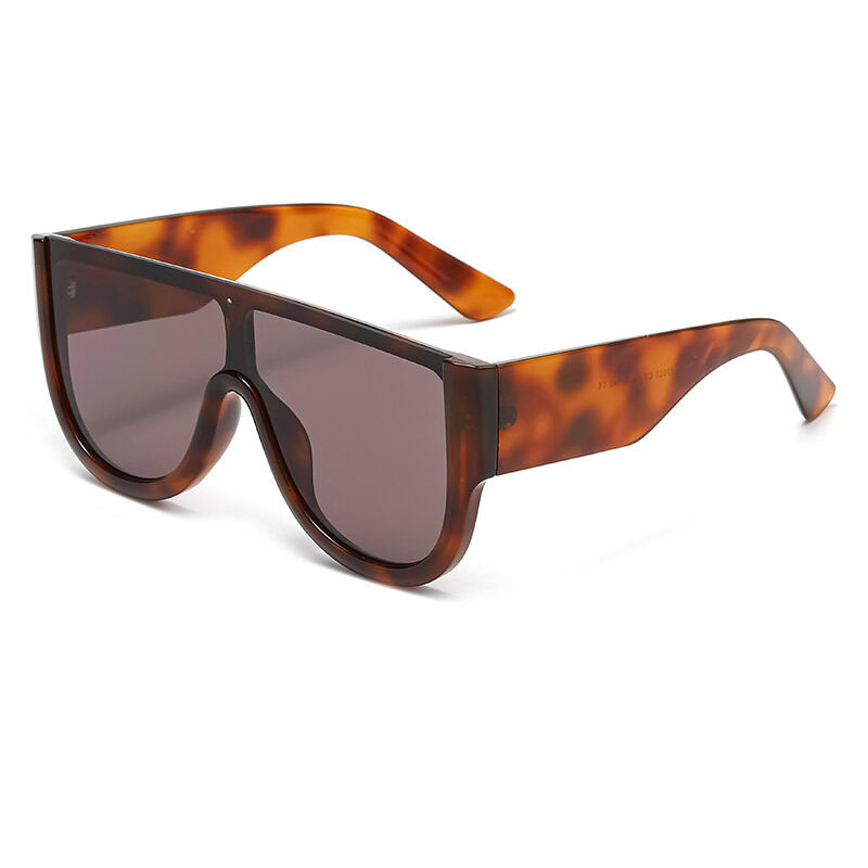 Gafas de sol sencillas de la serie Retro con estampado de leopardo en color liso y degradado.