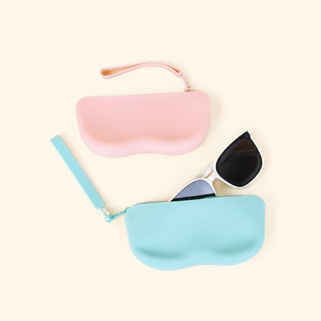 Simple Series Daily Solid Color Silica Gel Sunglasses Storage Bag