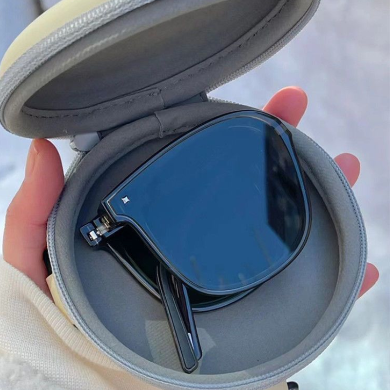 Simple Series Daily Solid Color Fabric Foldable Glasses Storage Box Picture4