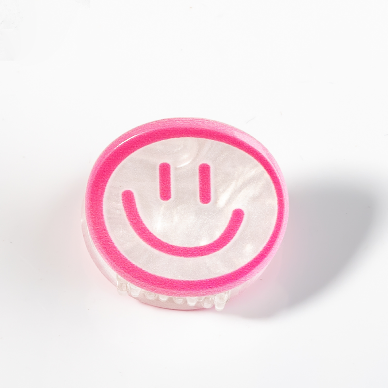 Garras para el cabello de acetato con cara sonriente de la serie Simple h5 