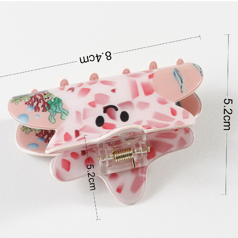 Simple Series Natural Cartoon Oceanic Style Mixed Color Shell Fish Starfish Acetate Hair Claws Picture5