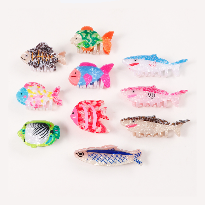 Simple Series Natural Oceanic Style Mixed Color Fish Acetate Hair Claws