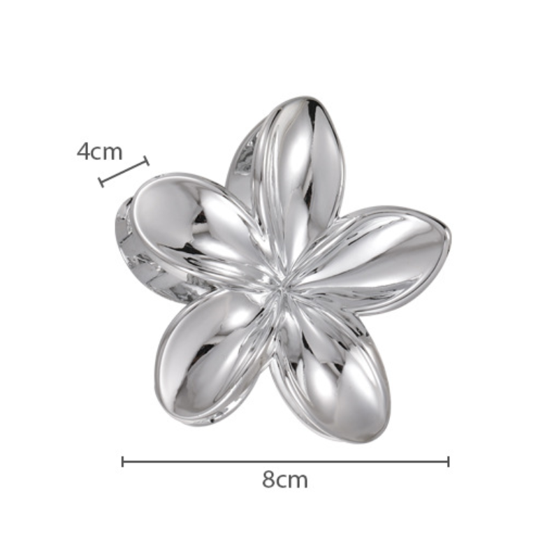 Pinzas acrílicas para el cabello de color liso con diseño floral sencillo de la serie Daily Flower h5 Imagen3