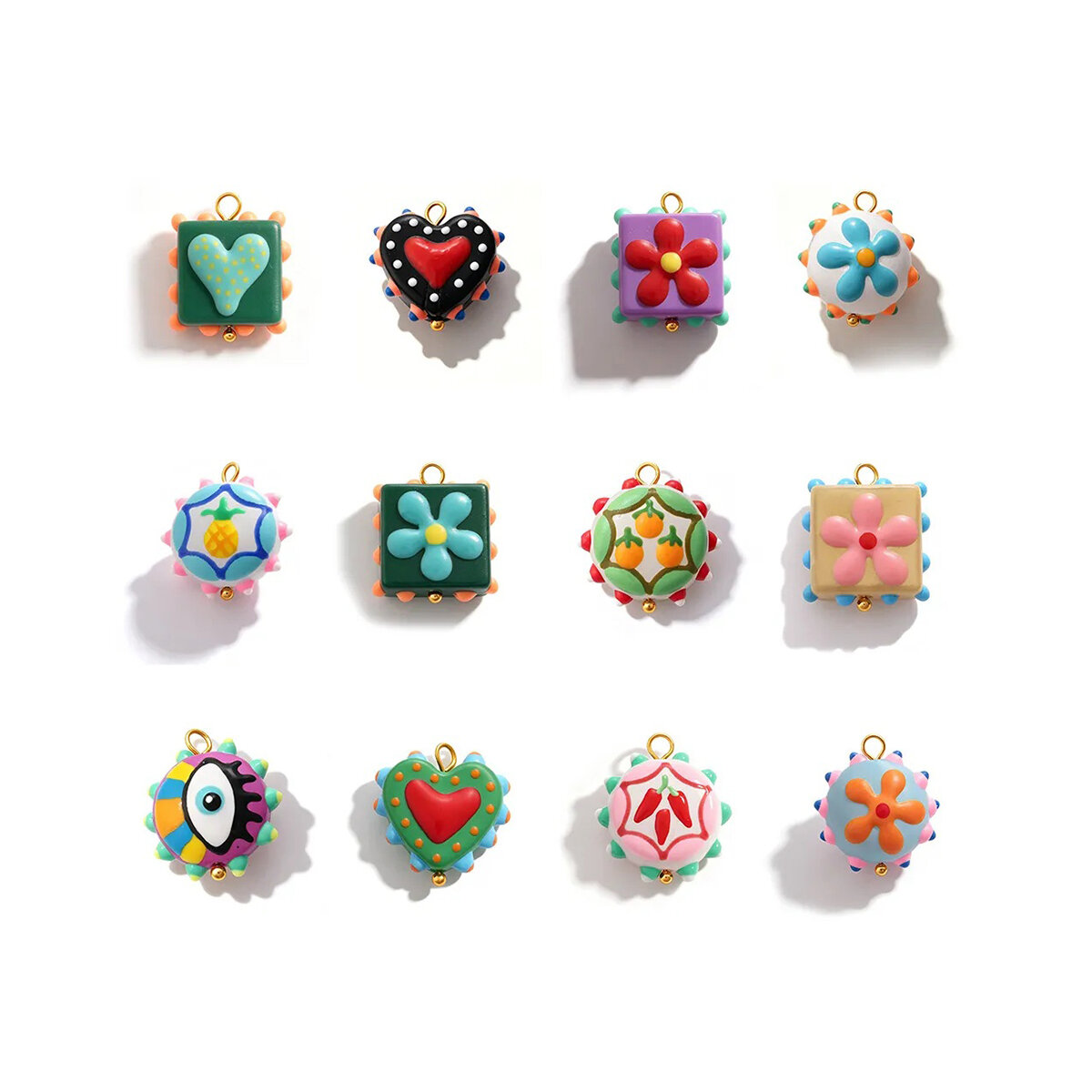 Sweet Glaze Heart Shape Women's DIY Pendants Picture2
