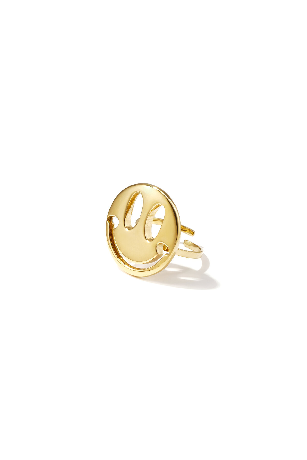 Bagues en acier inoxydable, motif visage souriant, collection Simple Daily, bijoux pour femmes h5 