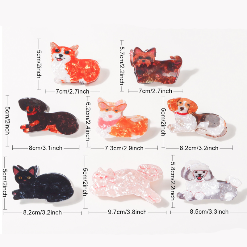 Garras de pelo de acetato de dibujos animados de animales lindos de la serie Simple h5 Imagen4