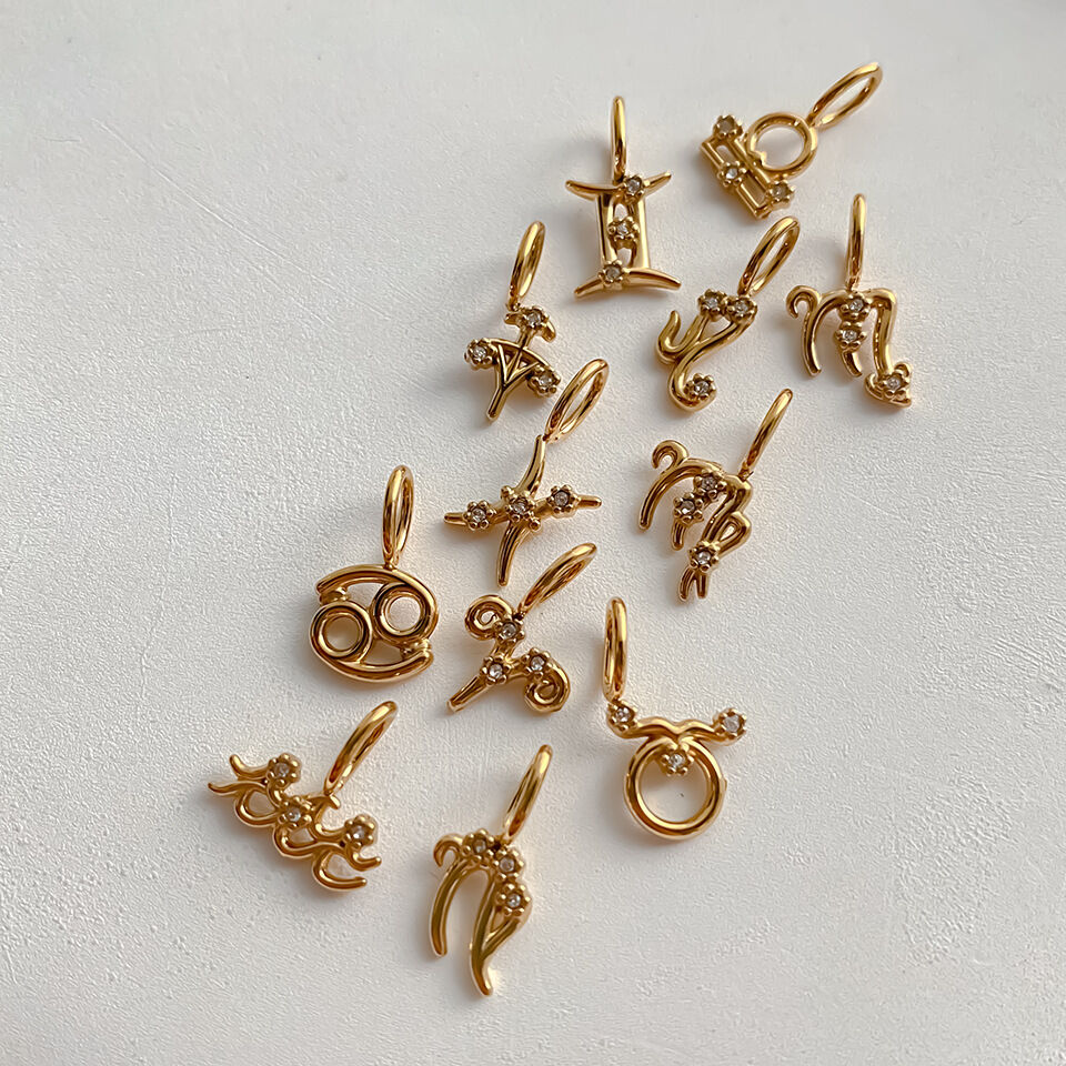 Colgantes para mujer de la serie clásica DIY con diseño de constelación, de acero inoxidable, resistentes al agua y color dorado. h5Imagen4