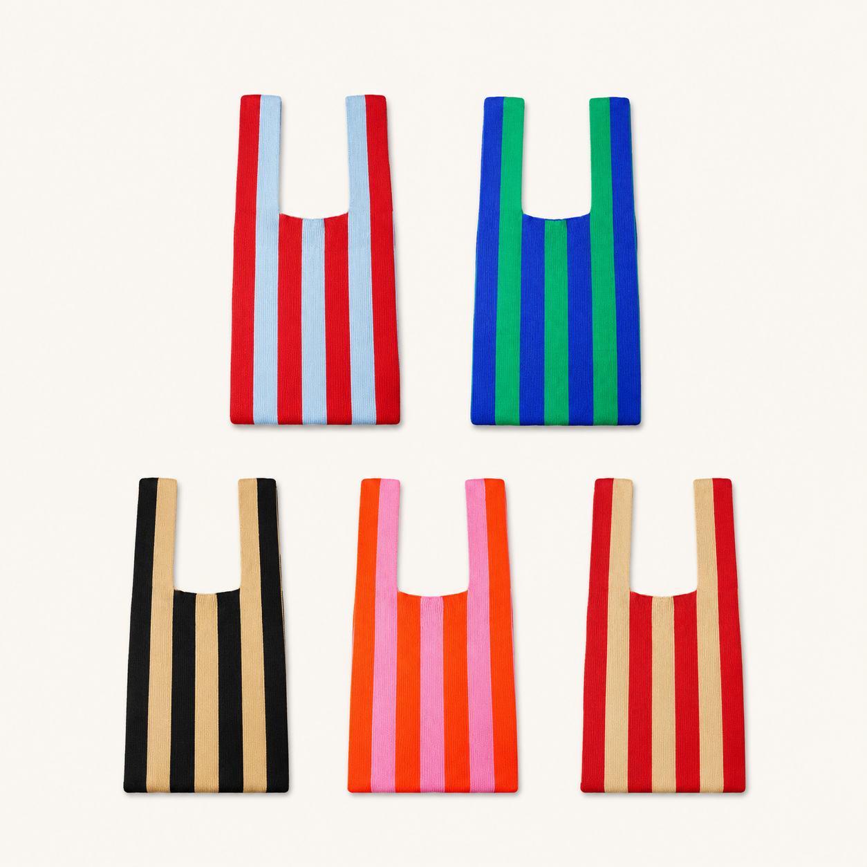 Casual Style Woven Stripe Mixed Color Polyester Women's Square Bag