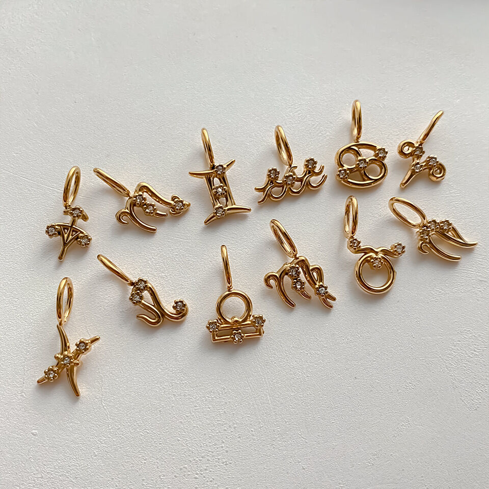 Colgantes para mujer de la serie clásica DIY con diseño de constelación, de acero inoxidable, resistentes al agua y color dorado. h5Imagen2