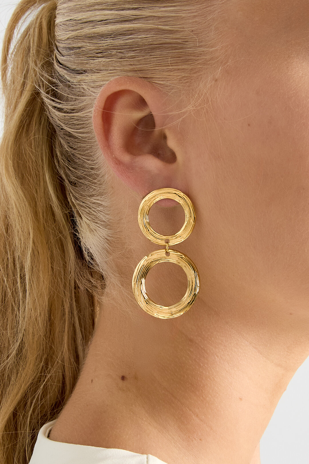 Stainless Steel Drop Earrings Circle Casual Daily Simple Series Women's jewelry h5 Picture2