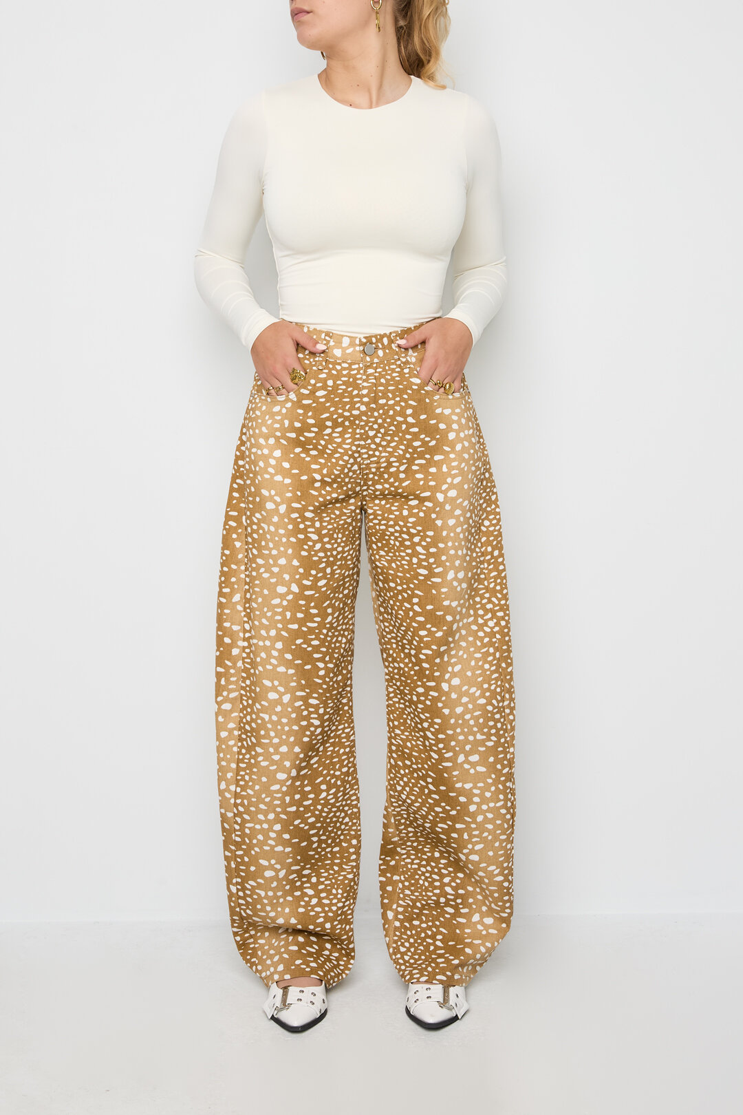 Jeans à motif cerf