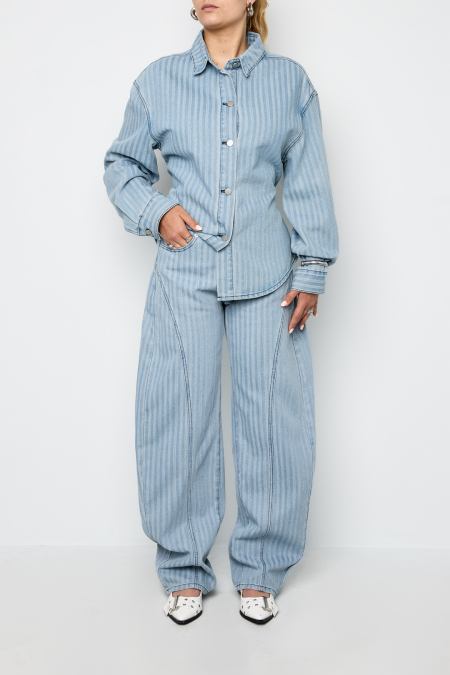 Striped Denim Blouse