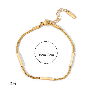 Einfaches Kettenarmband aus Edelstahl, wasserdicht, goldfarben, für Damen h5 Bild2