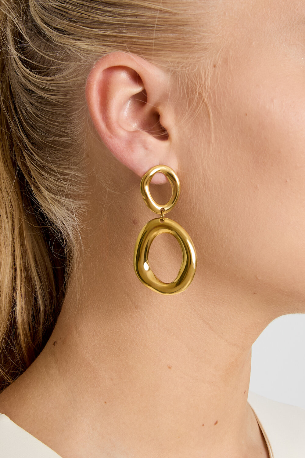 Stainless Steel Drop Earrings Circle Casual Daily Simple Series Women's jewelry h5Picture2