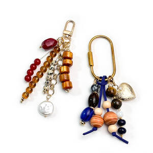 Simple Series Casual Heart Tassel Beads Mixed Color Chain Resin Bag Charms h5 Picture2