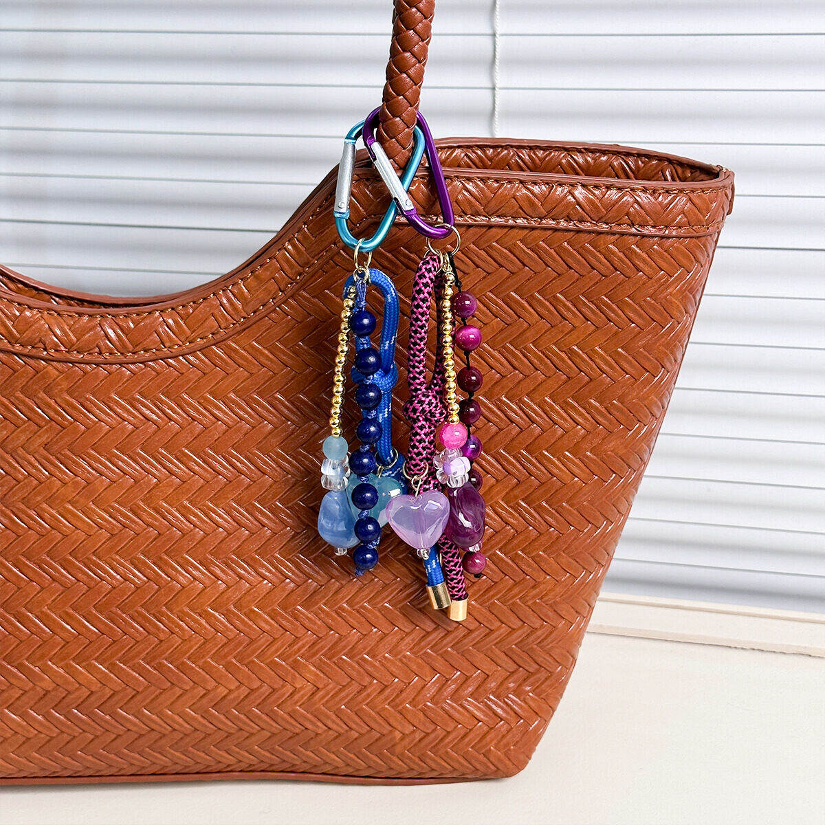 Simple Series Sweet Flower Heart Twist Beads Alloy Bag Charms 2