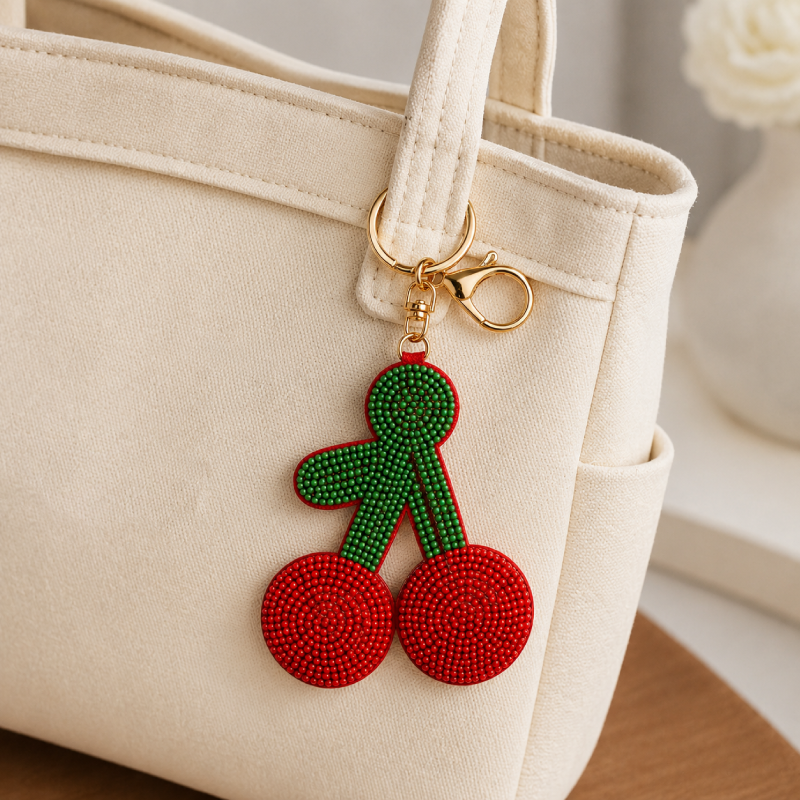 Simple Series Cute Cherry Resin Keychain 2