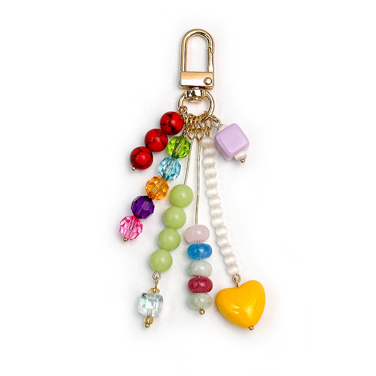 Simple Series Cute Heart Beads Mixed Color Resin Bag Charms