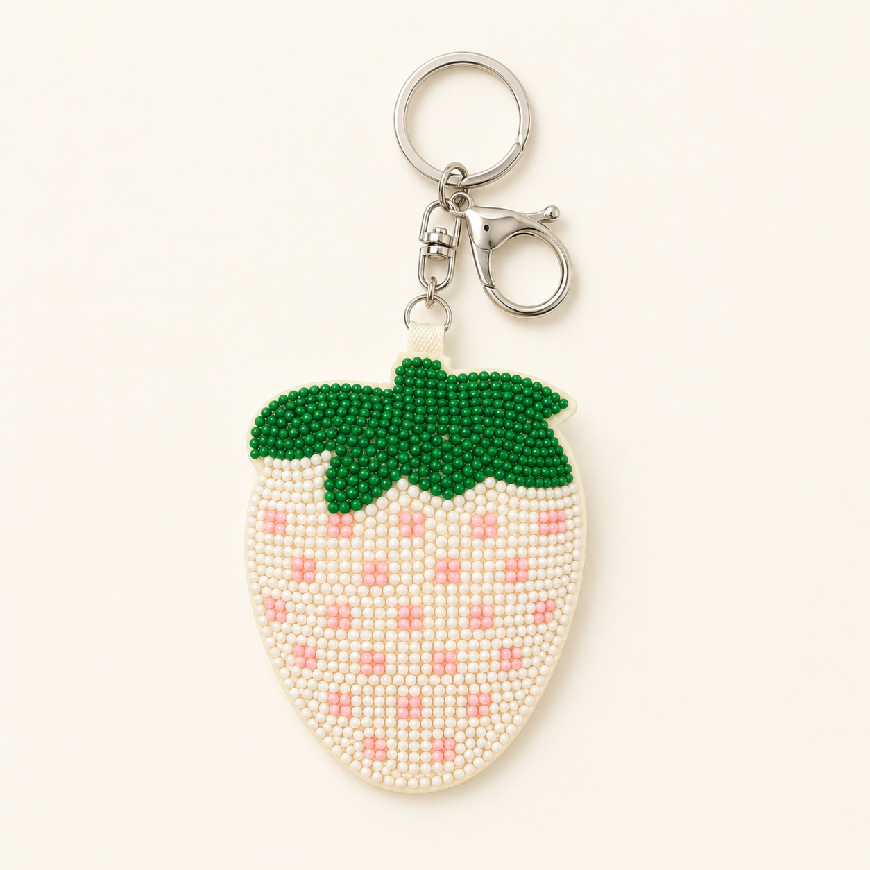 Simple Series Sweet Beads Mixed Color Strawberry Alloy Keychain h5 