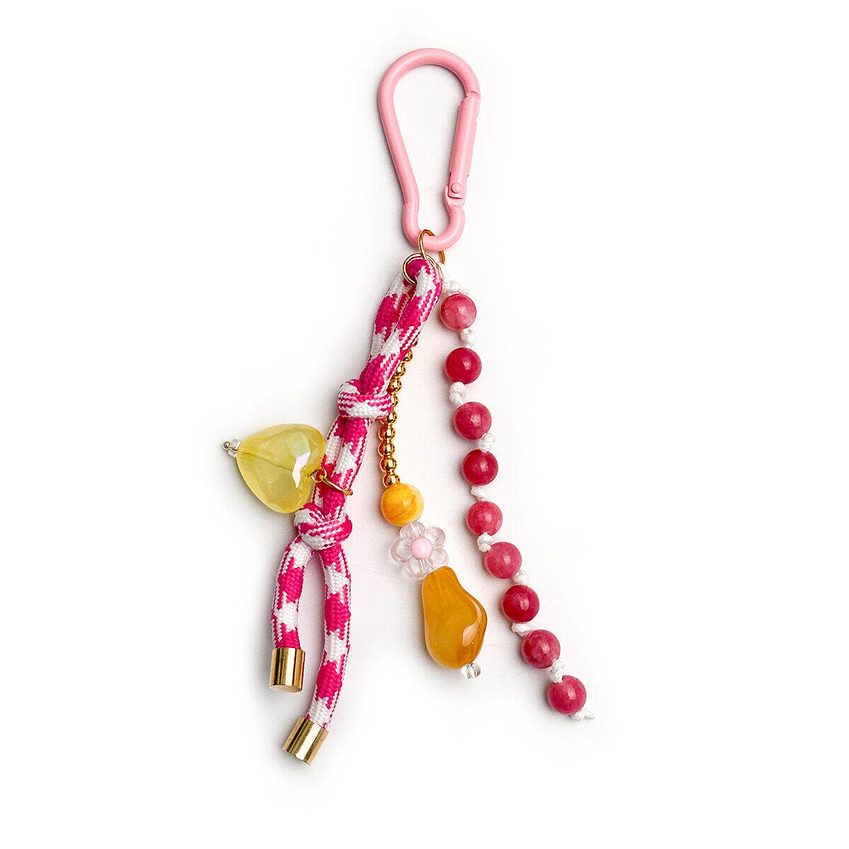 Simple Series Sweet Flower Heart Twist Beads Alloy Bag Charms