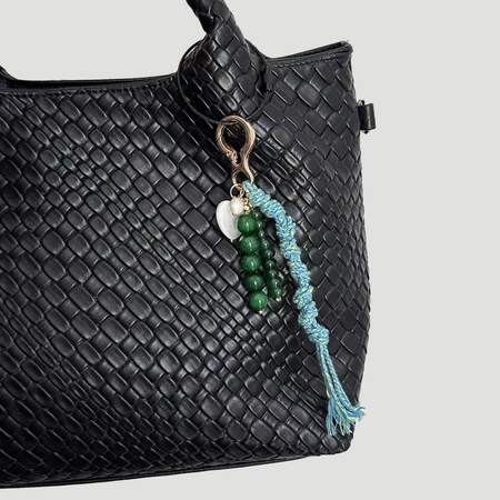 Simple Series Casual Heart Twist Beads Mixed Color Woven Agate Natural Stone Bag Charms