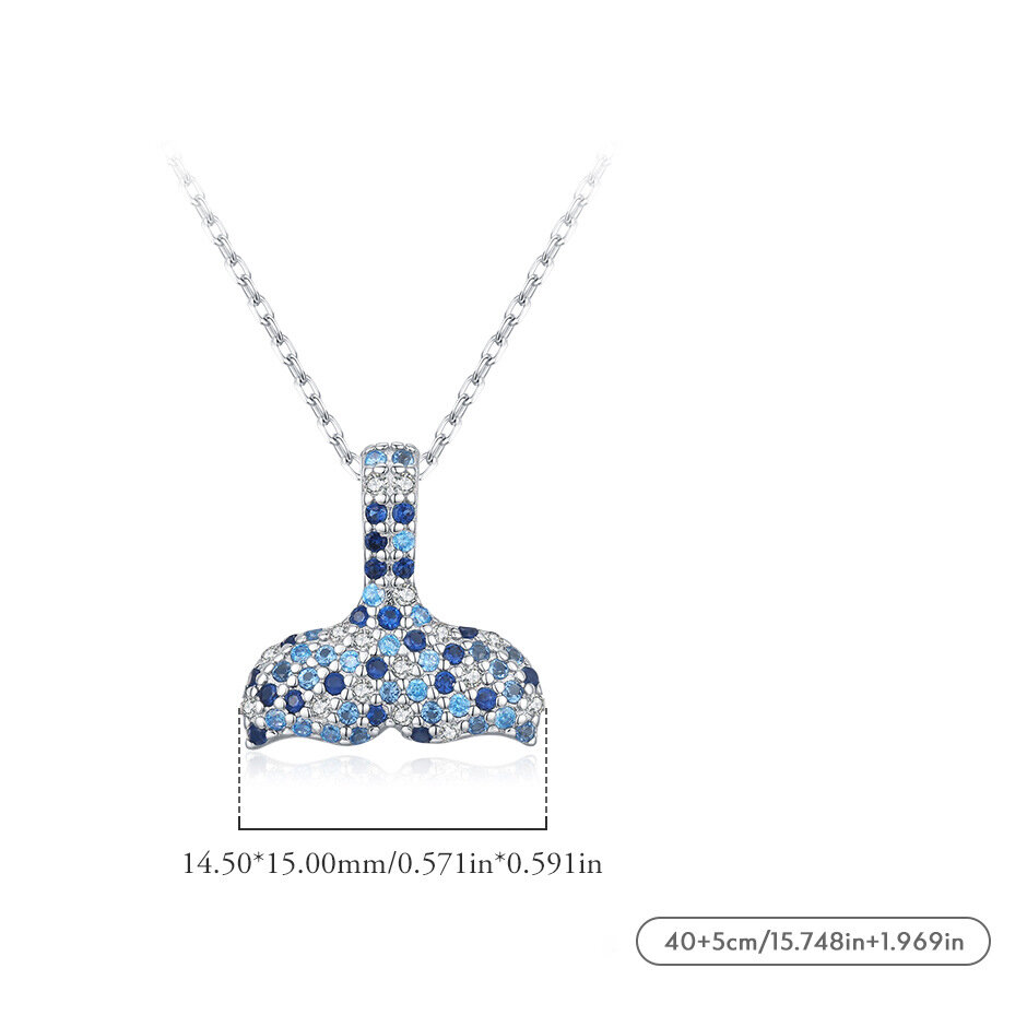 Collana da donna in argento sterling 925 con zirconi, elegante e placcata rodio, della serie Luxurious Series S925. h5Immagine4