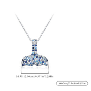 Collana da donna in argento sterling 925 con zirconi, elegante e placcata rodio, della serie Luxurious Series S925. h5 Immagine4