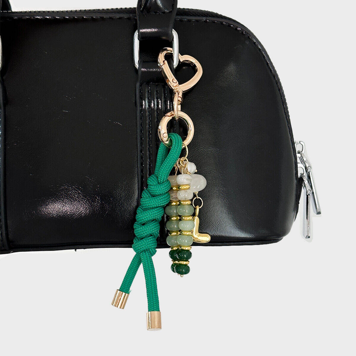 Simple Series Casual Letter Heart Solid Color Twist Beads Gradient Color Alloy Bag Charms