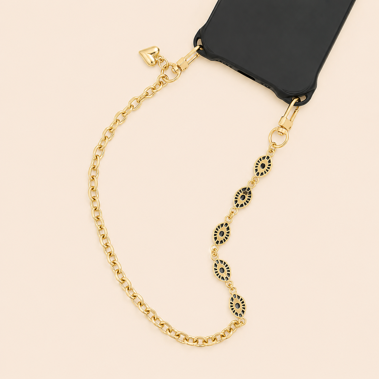 Simple Series Daily Devil's Eye Heart Chain Metal Phone Chain