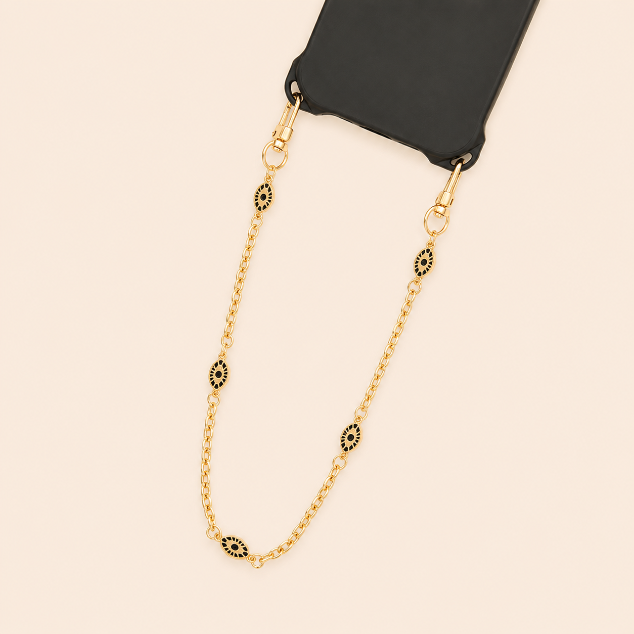 Simple Series Daily Devil's Eye Heart Chain Metal Phone Chain 2