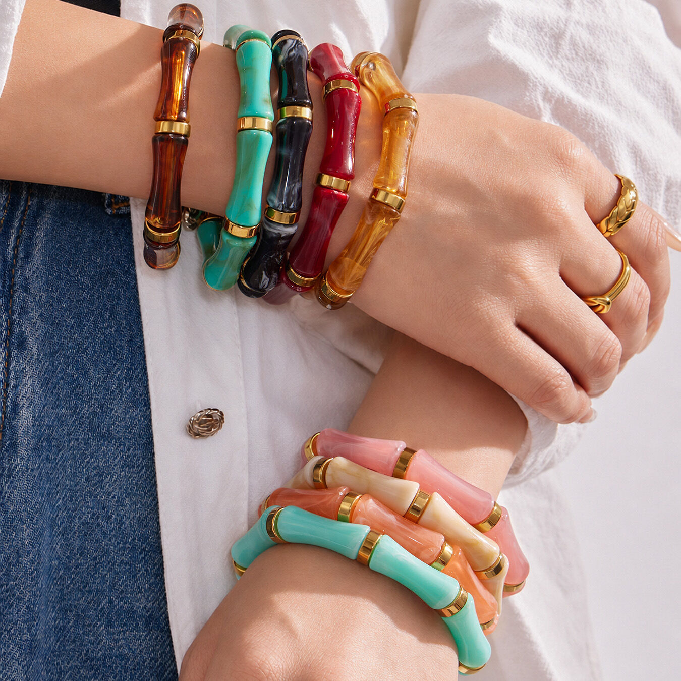 Gradient Color Resin Women's Bangles