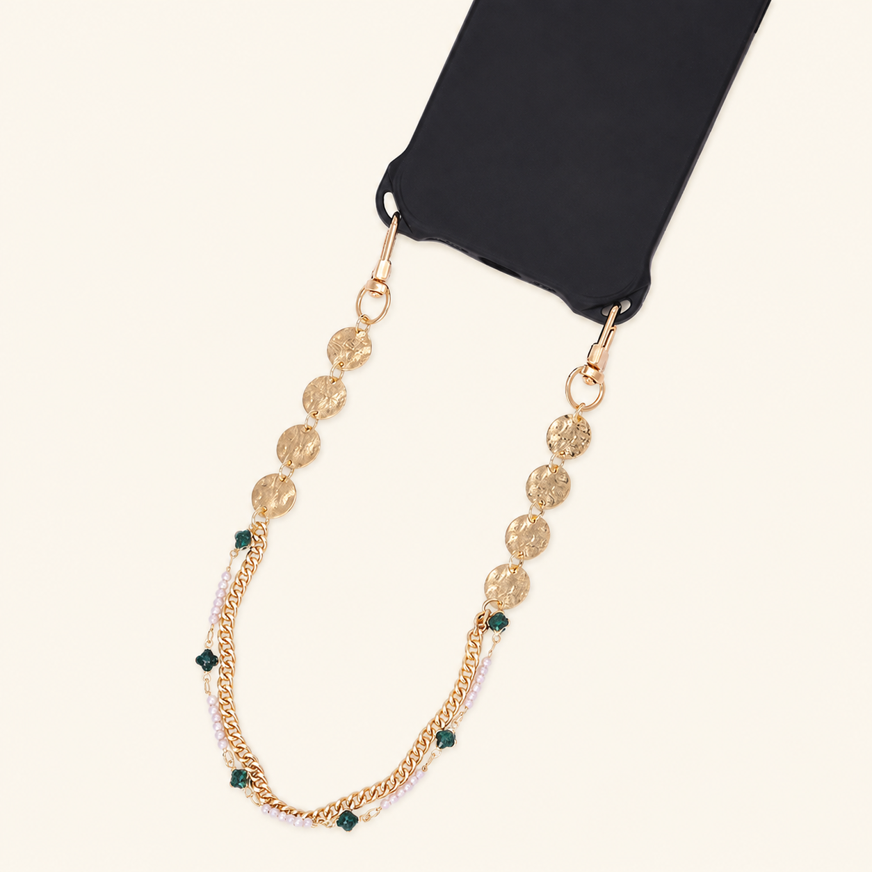 Simple Series Daily Flower Beads Mixed Color Chain Clover Metal Phone Chain 2