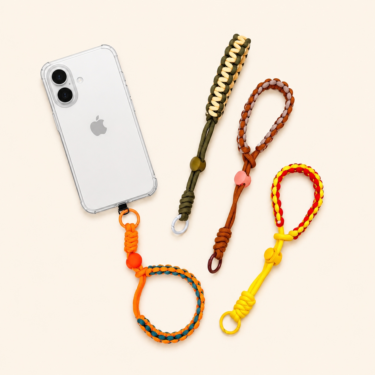 Simple Series Casual Twist Mixed Color Woven Braided Rope Phone Chain