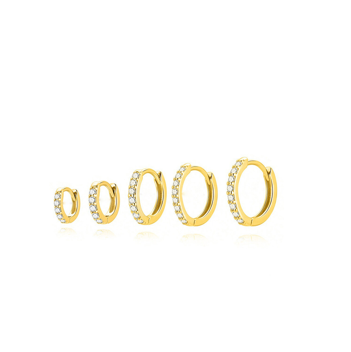 Simple Series Daily Circle Gold Color  Zircon Women's 925 Sterling Silver Color Earrings