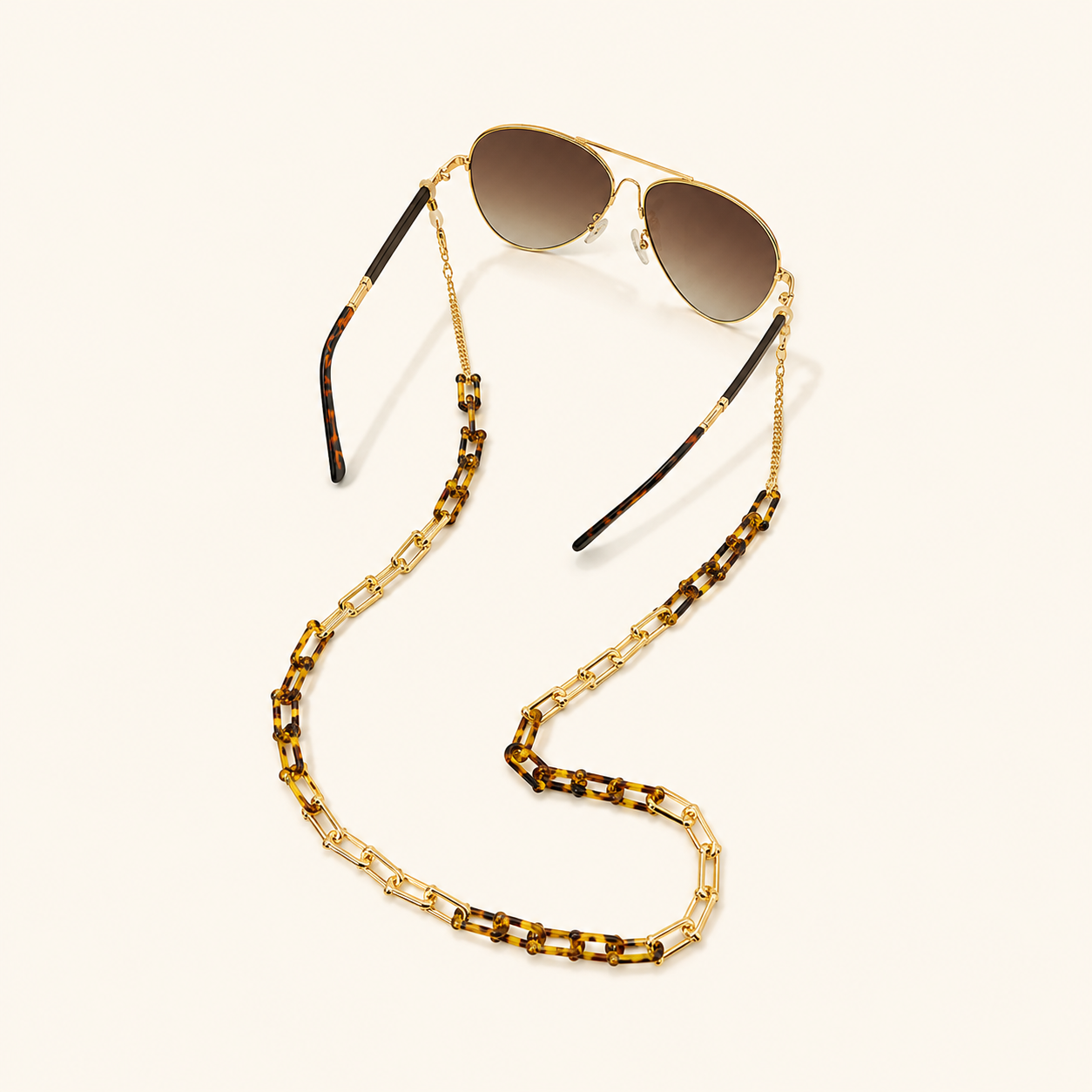 Simple Series Casual Leopard Print Chain Resin Eyeglasses Chain