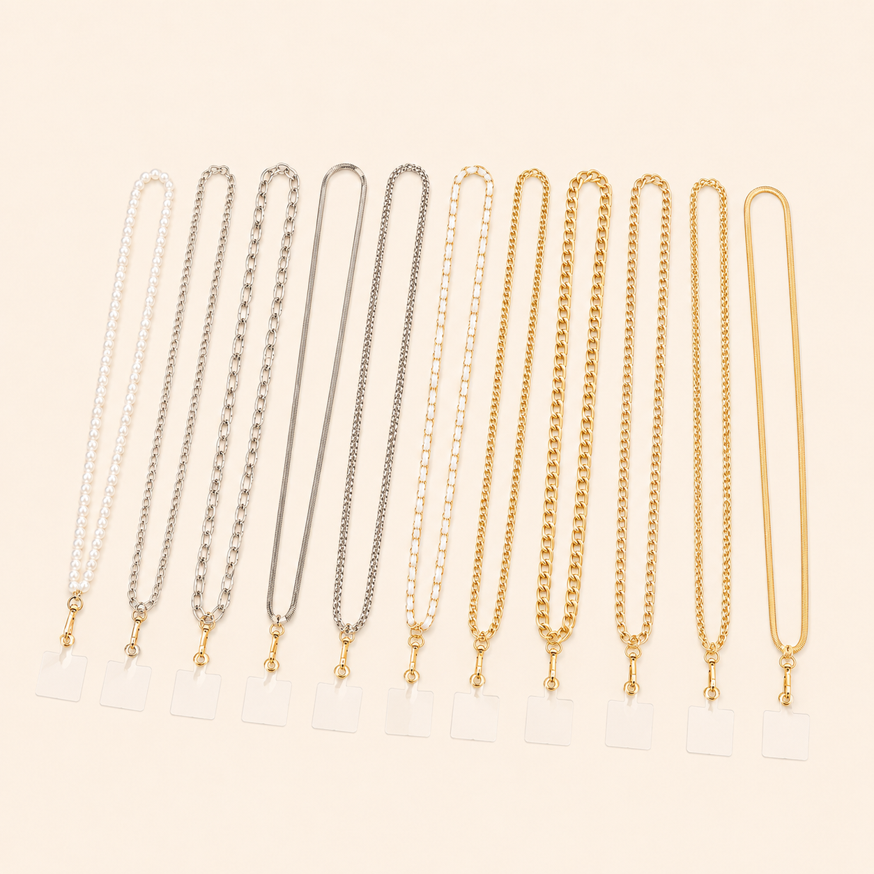 Simple Series Daily Beads Chain Alloy Artificial Pearl Phone Chain