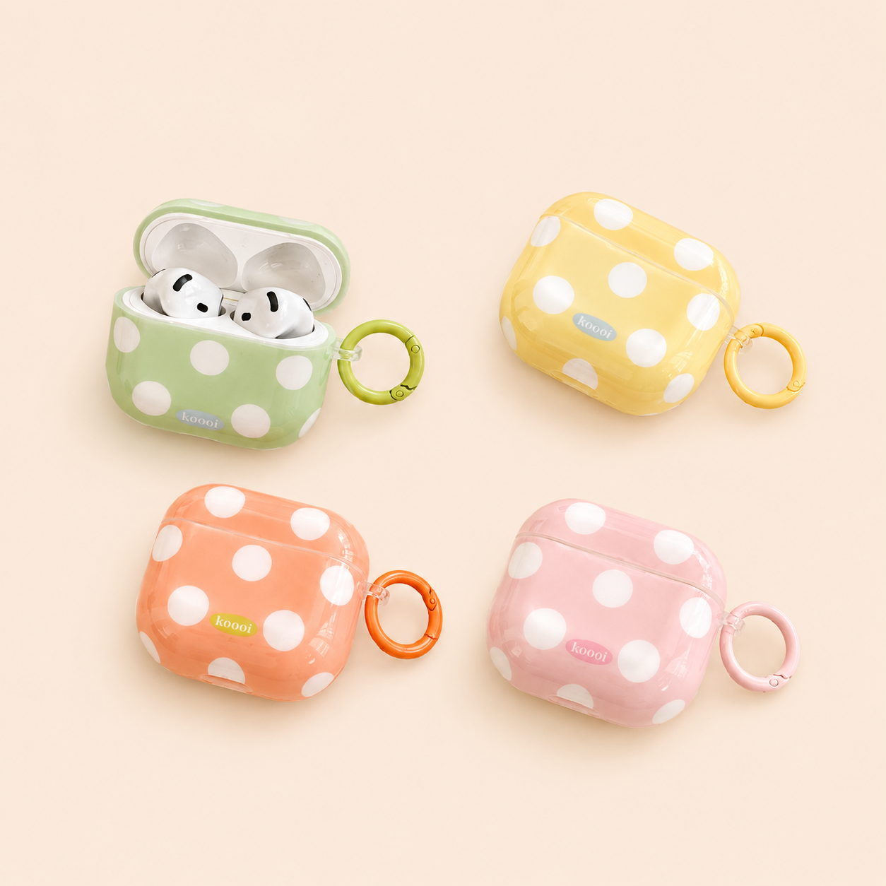 Solid Color Polka Dots Earphone Case